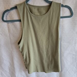 American Eagle Outfitters Sage Green Ribbed Tank Top